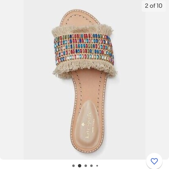 Kate Spade Solaina Multicolor Jeweled Embellished Flat Slides - Picture 3 of 4